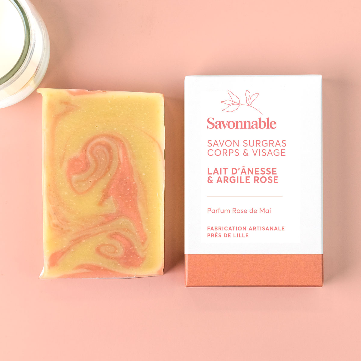 Savon solide <span>Lait d’ânesse & Argile rose</span> saponifié à froid