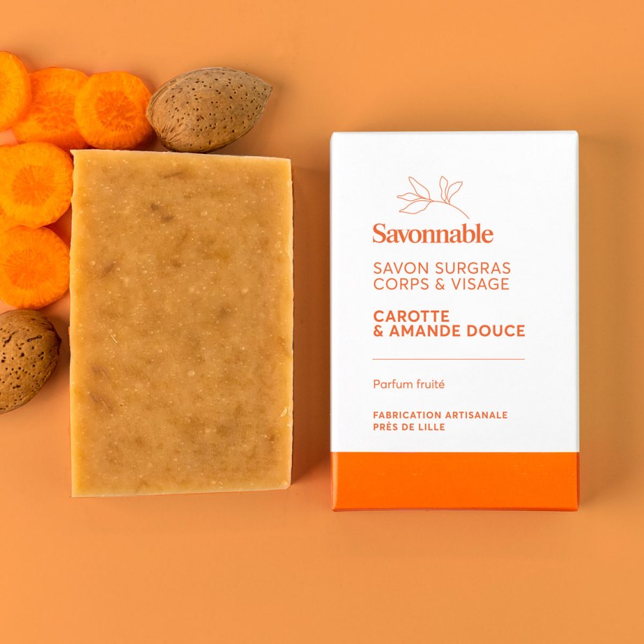 Savon visage <span>Carotte & Amande douce</span> saponifié à froid