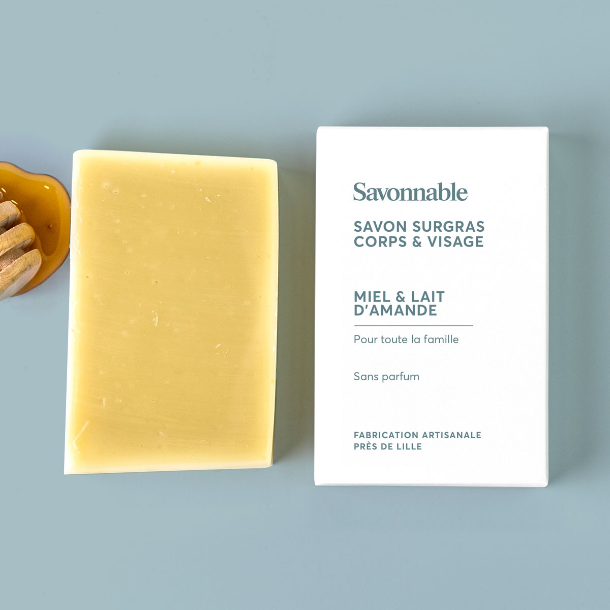 Savon solide <span>Miel & Lait</span> saponifié à froid