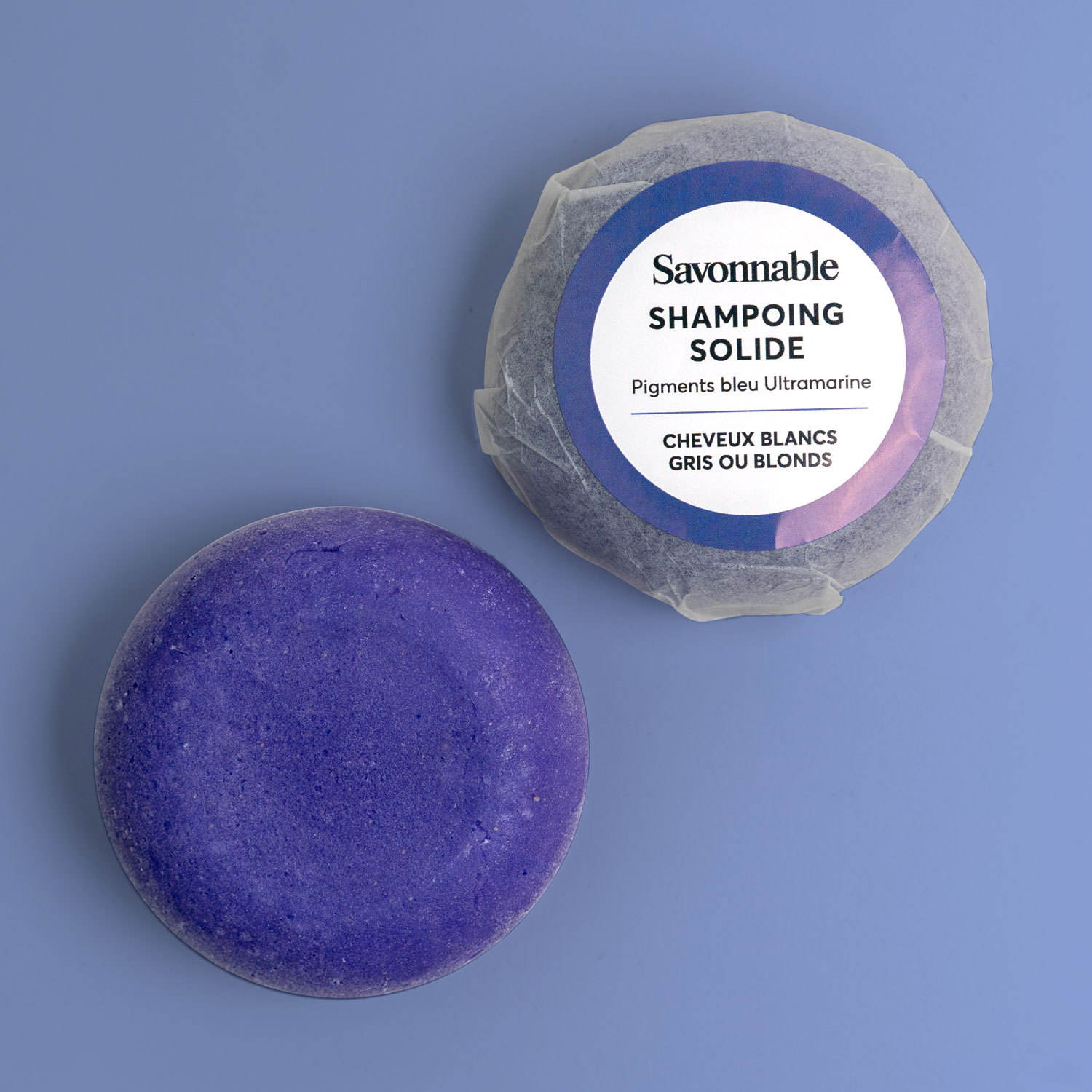 Shampoing solide <span>cheveux Blancs, Gris ou Blonds</span> saponifié à froid